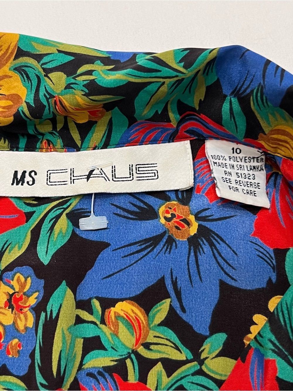 Vintage 80s Chaus Floral Plaid Secretary Dress Sz 10 Maximalist Strong Shoulder - Picture 7 of 10